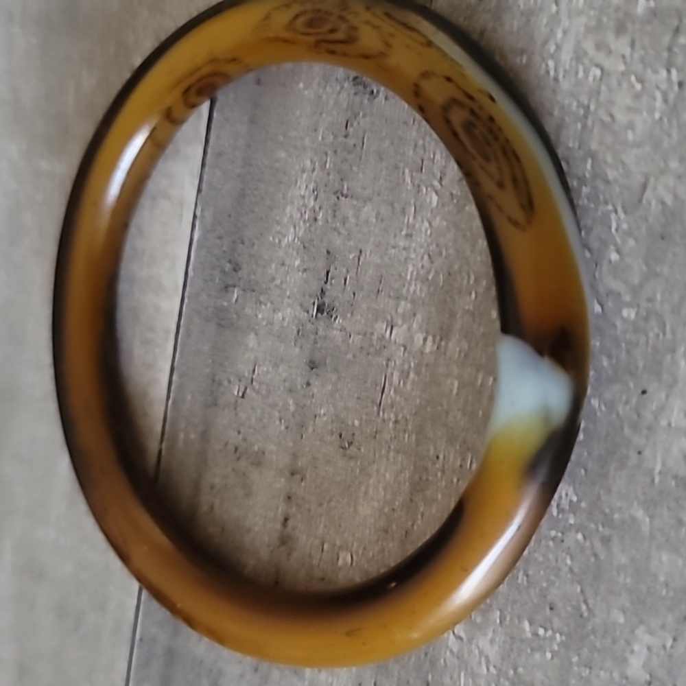 Brown Jade Bangle Bracelet Small